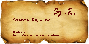 Szente Rajmund névjegykártya